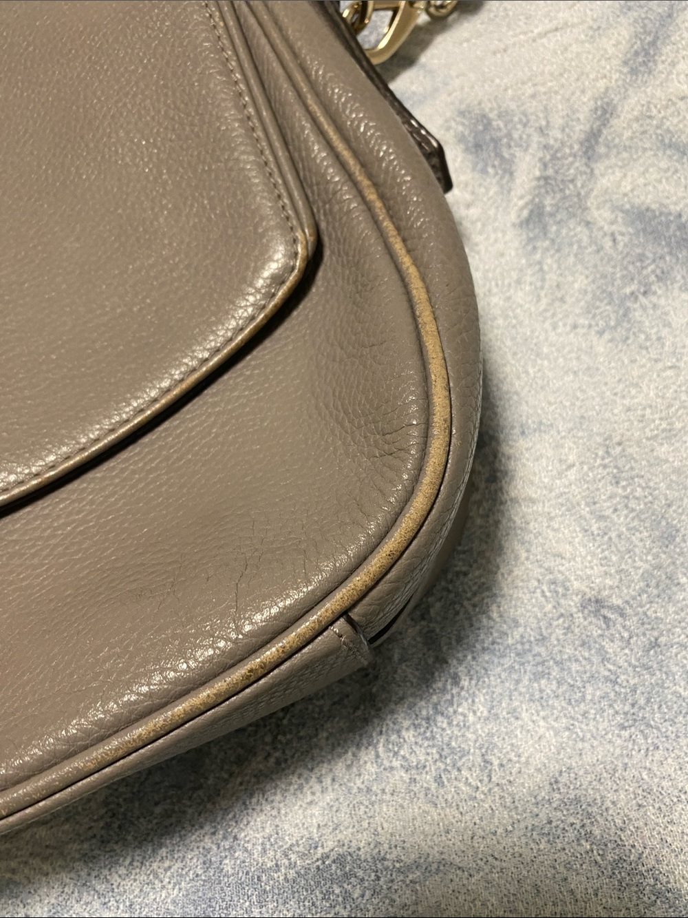 kate spade gray pebble leather crossbody with gold hardware - Picture 6 of 8